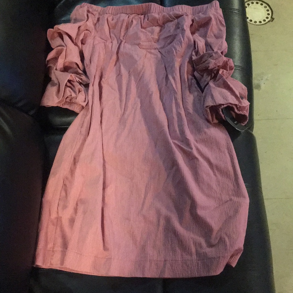 Pink off the shoulder dress